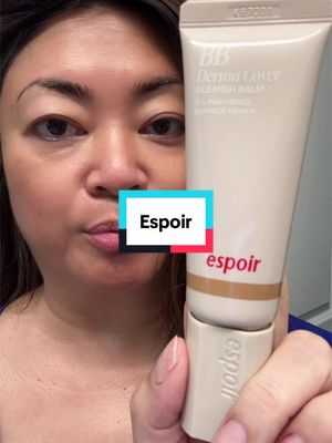 TikTok post by @sharonskincontent for Espoir USA. Caption reads: [...] out and the coverage is amazing! @espoir USA....
