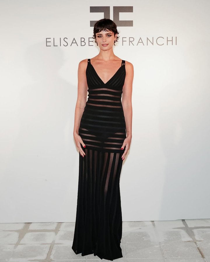 Instagram post by @taylor_hill for Elisabetta Franchi. Caption reads: Art Basel with @elisabettafranchi Thank you for....