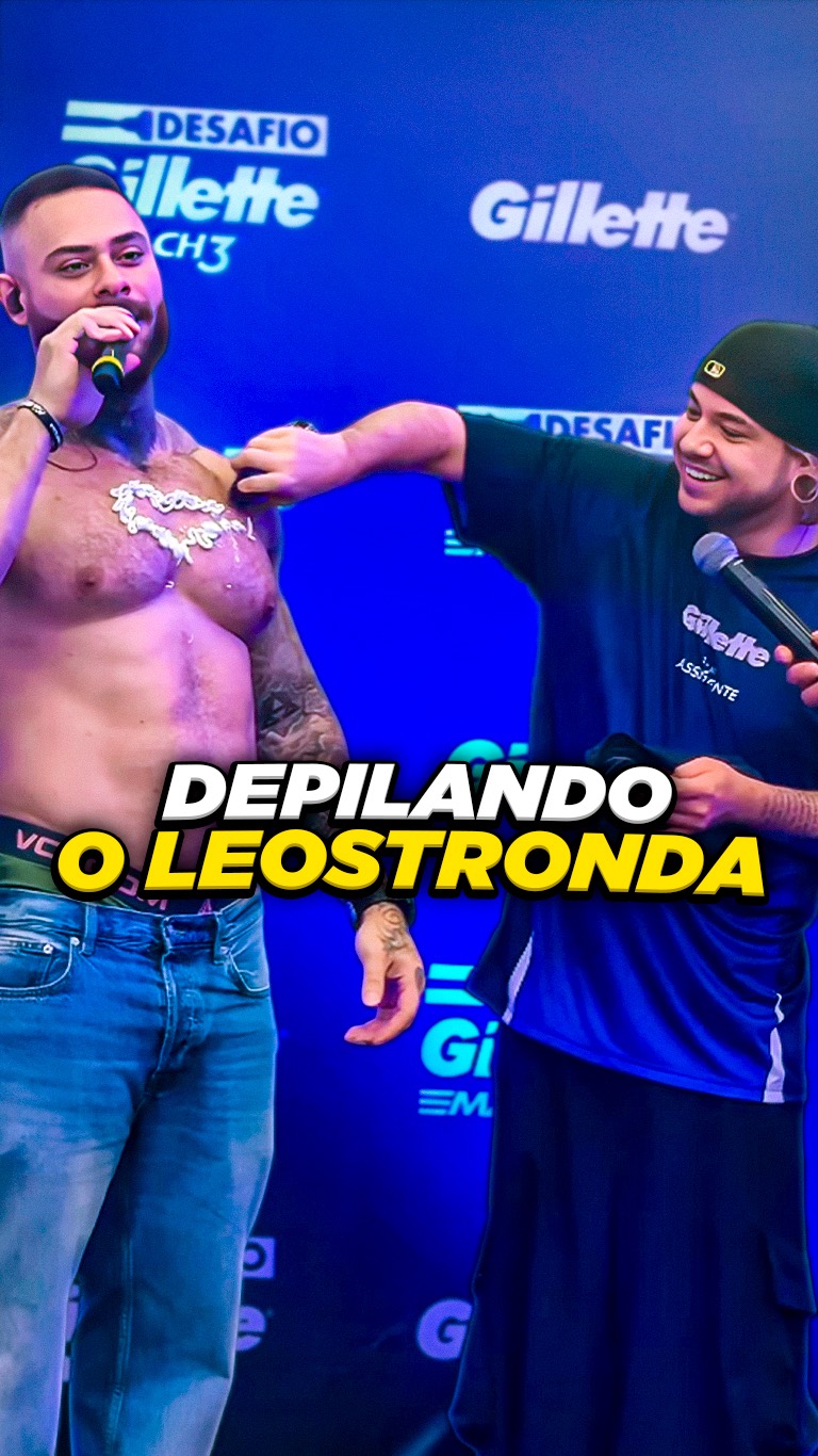 Instagram post by @brino for Gillette. Caption reads: DEPILANDO O AMIGO 

Confira o desafio completo no....