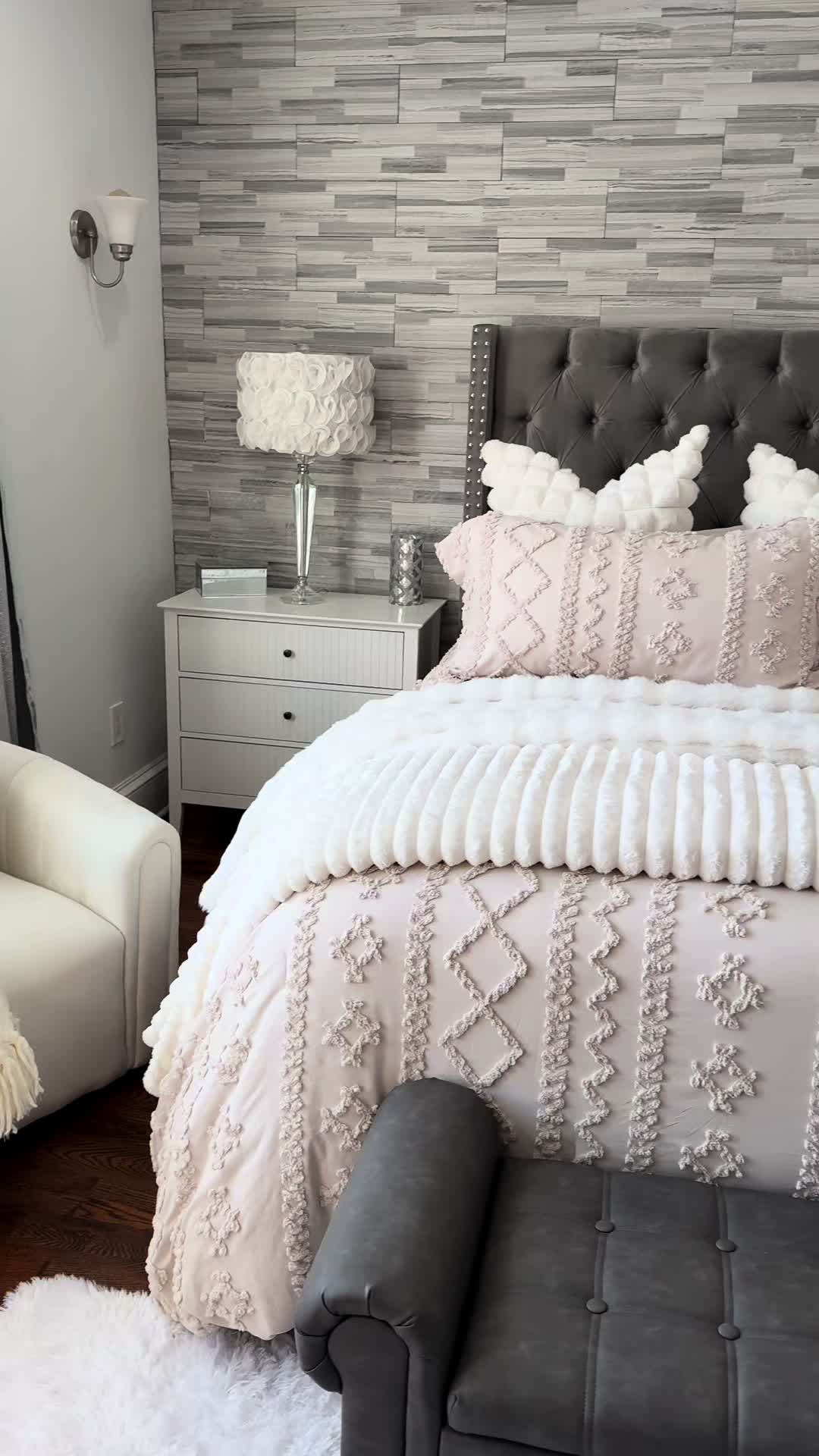 TikTok post by @brendaj528 for Bedsure Home. Caption reads: This Bedsure Tufted Boho Comforter Set is so soft....