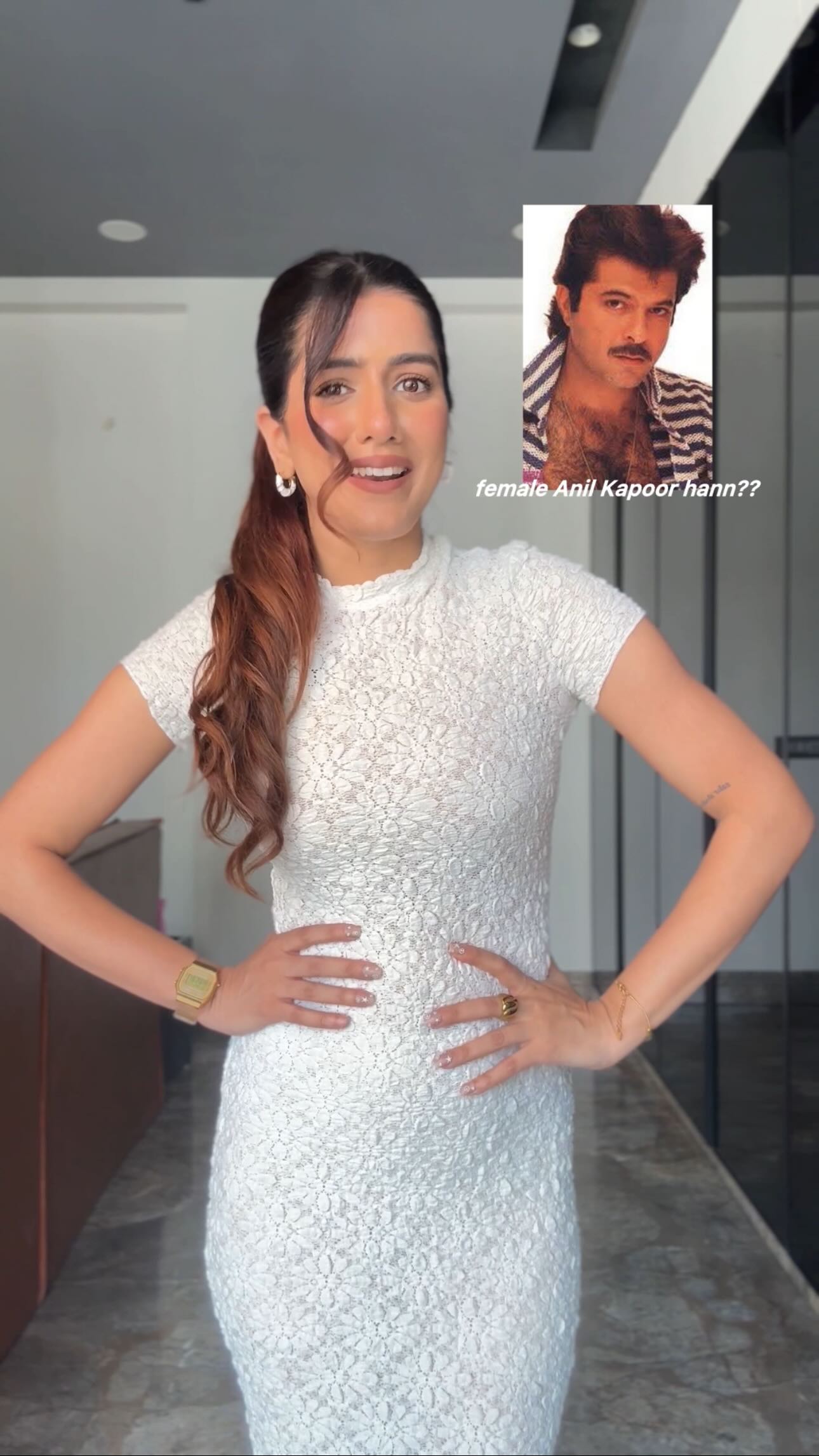 Instagram post by @shreyaa.siddhartharora for Braun Beauty India. Caption reads: Female ANIL KAPOOR 😭😂 ab no more… It’s been 10....