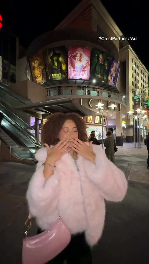 Instagram post by @jaylasteinn for Crest. Caption reads: #Ad #CrestPartner Spoiler: the new @wickedmovie....