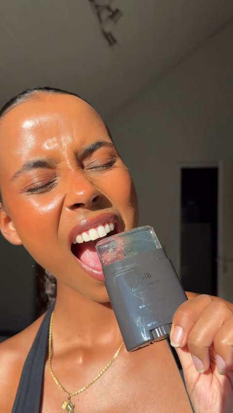 Instagram post by an influencer for Abib Cosmetics. Caption reads: How to get glowy Skin while staying UV protected ✨....