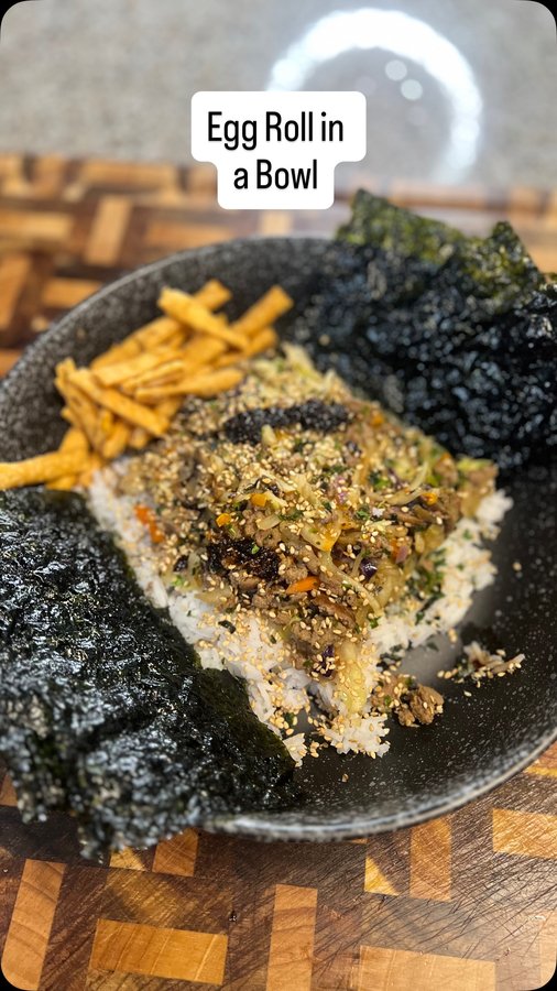 Instagram post by @ithinkican_cook for Bachan’s. Caption reads: Egg Roll in a Bowl!

Check out @trybachans....