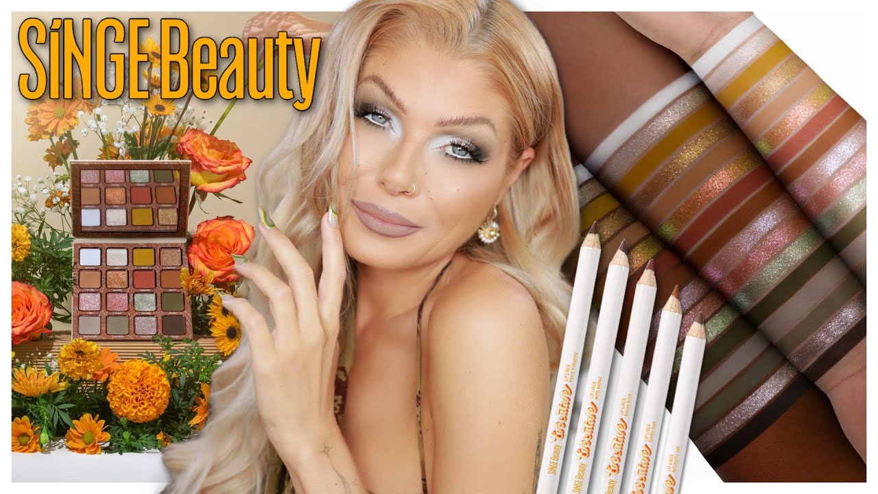 YouTube post by @AngelicaNyqvist for Adept Cosmetics. Caption reads: NEW SINGE BEAUTY RELEASE 🦉 (11 new products!!).