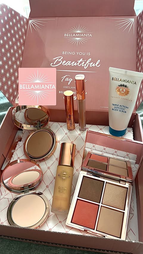 Instagram post by @streets_at_sixteen for Bellamianta. Caption reads: Unbox my Bellamianta Holiday Goodies ☀️💕 How fab....
