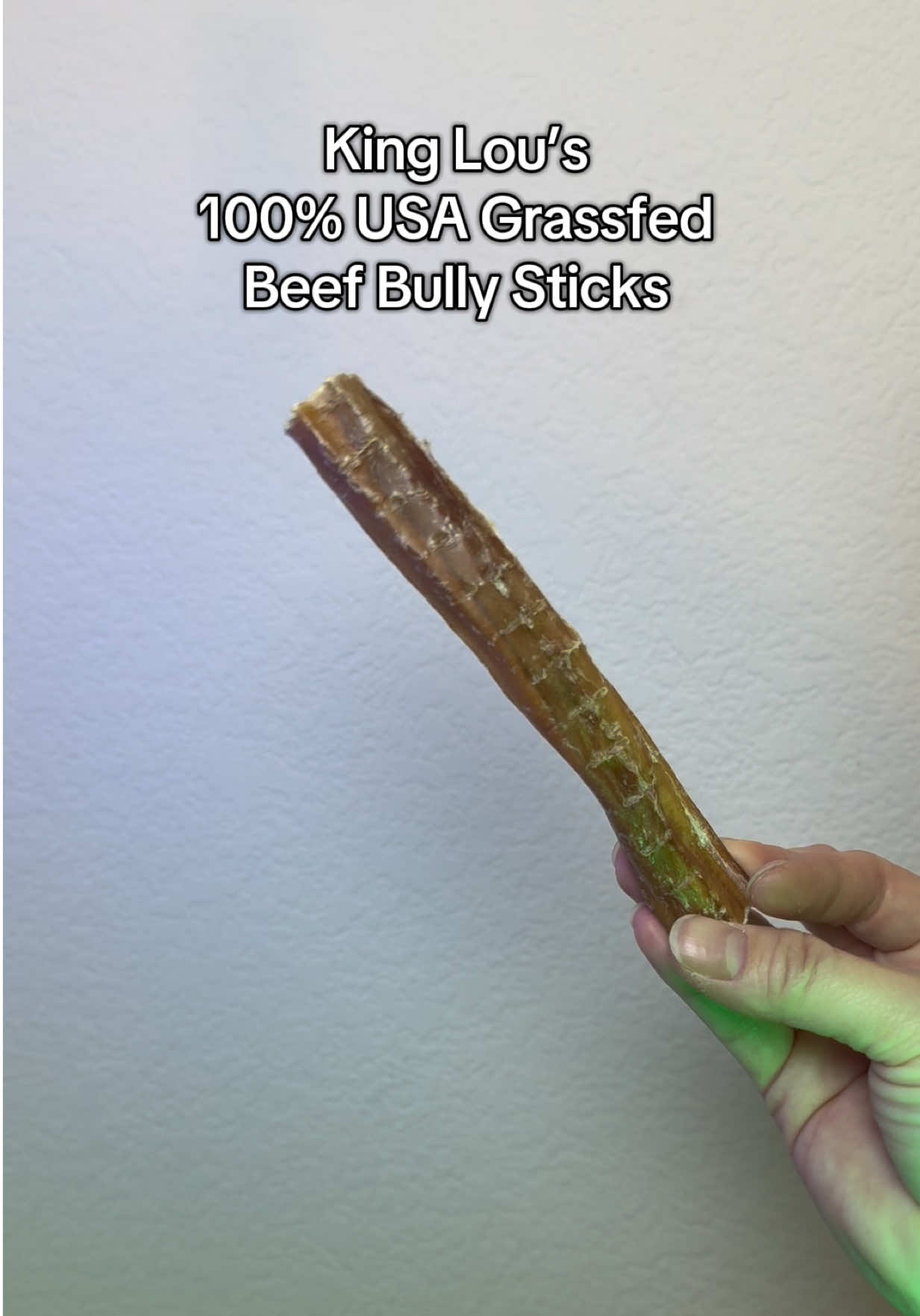 TikTok post by @yiggityyee for King Lou. Caption reads: King Lou Beef Bully Sticks 5-pack = my [...].