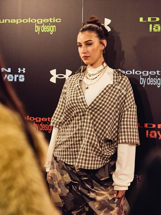 Instagram post by @avahirons for Under Armour. Caption reads: Styled West London for the @underarmourwomen....