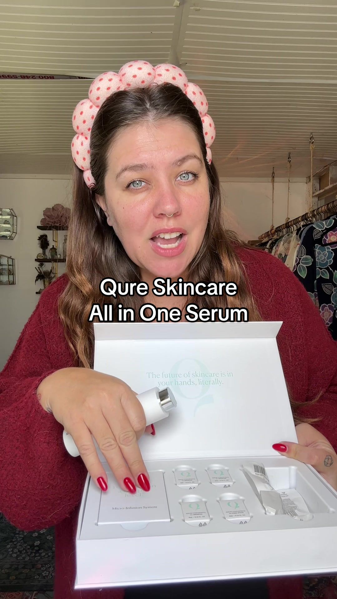 TikTok post by @krystinabskincare for Qure Skincare. Caption reads: [...] to get the most out of it @Qure Skincare....