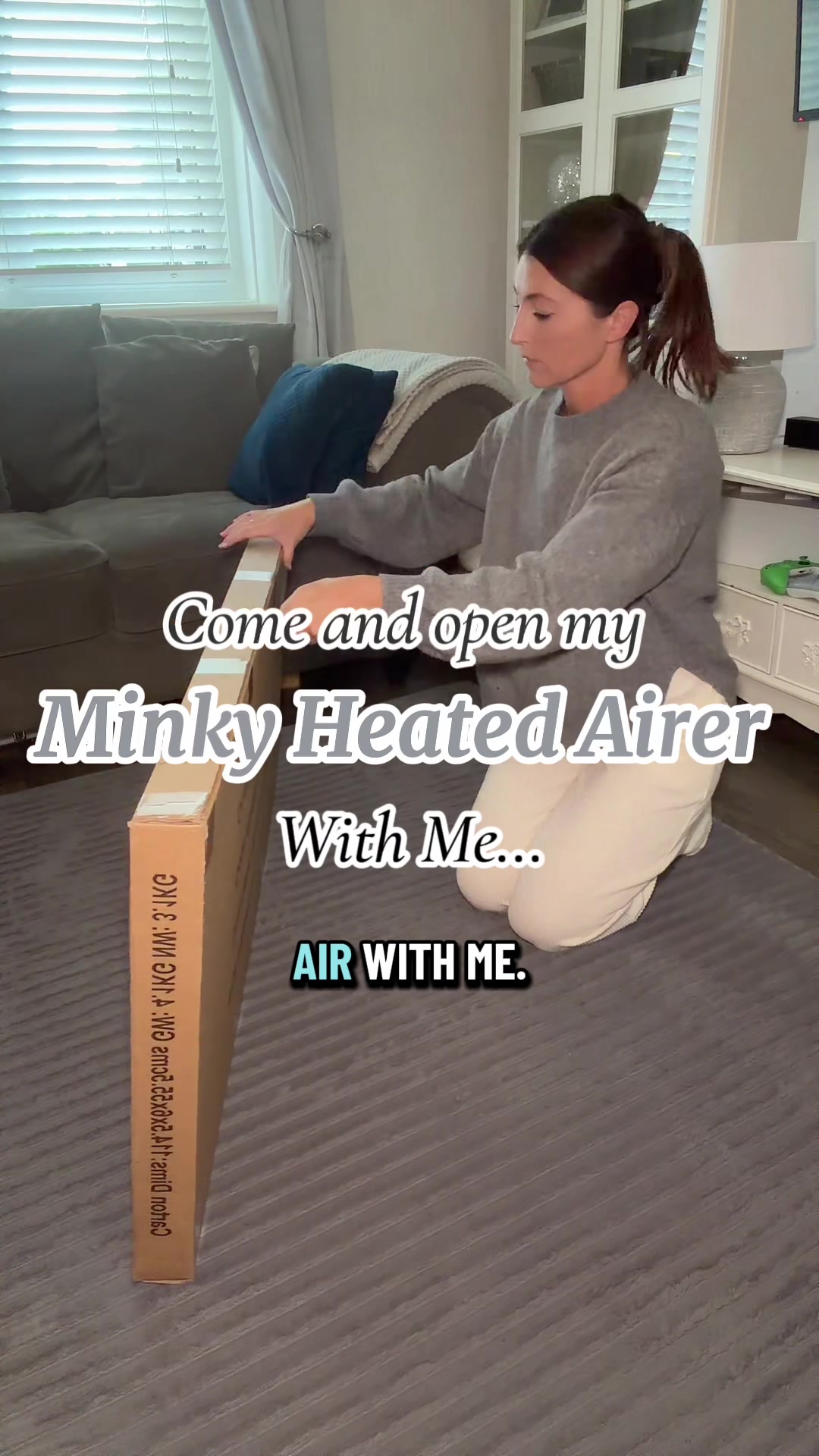 TikTok post by @busymummyof3 for Minky Homecare. Caption reads: 8 pence an hour to use this @Minky Homecare Heated....