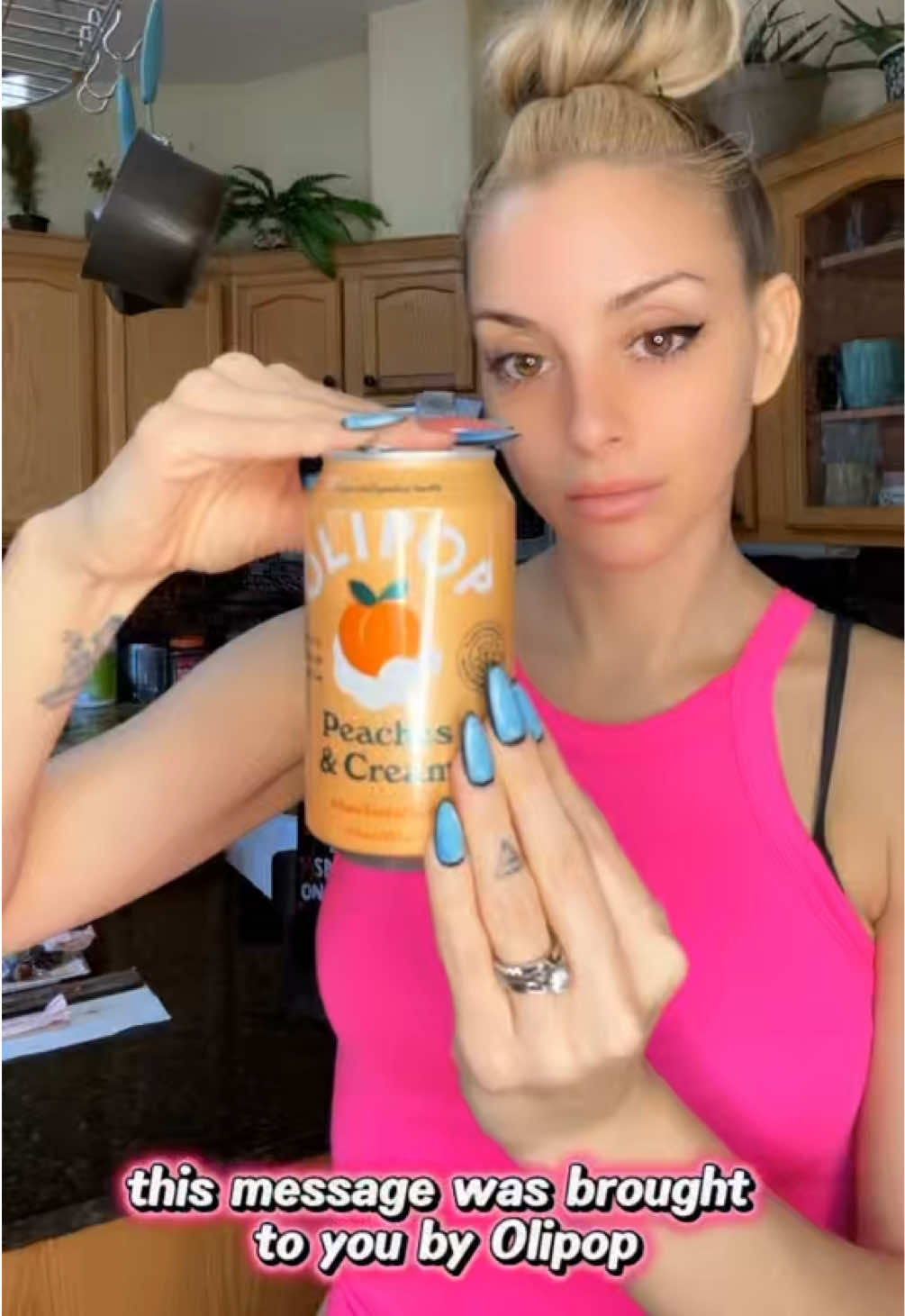 TikTok post by @royalerachele for OLIPOP. Caption reads: Dry Jan Year Round 🗣️ @OLIPOP #bestsoda....