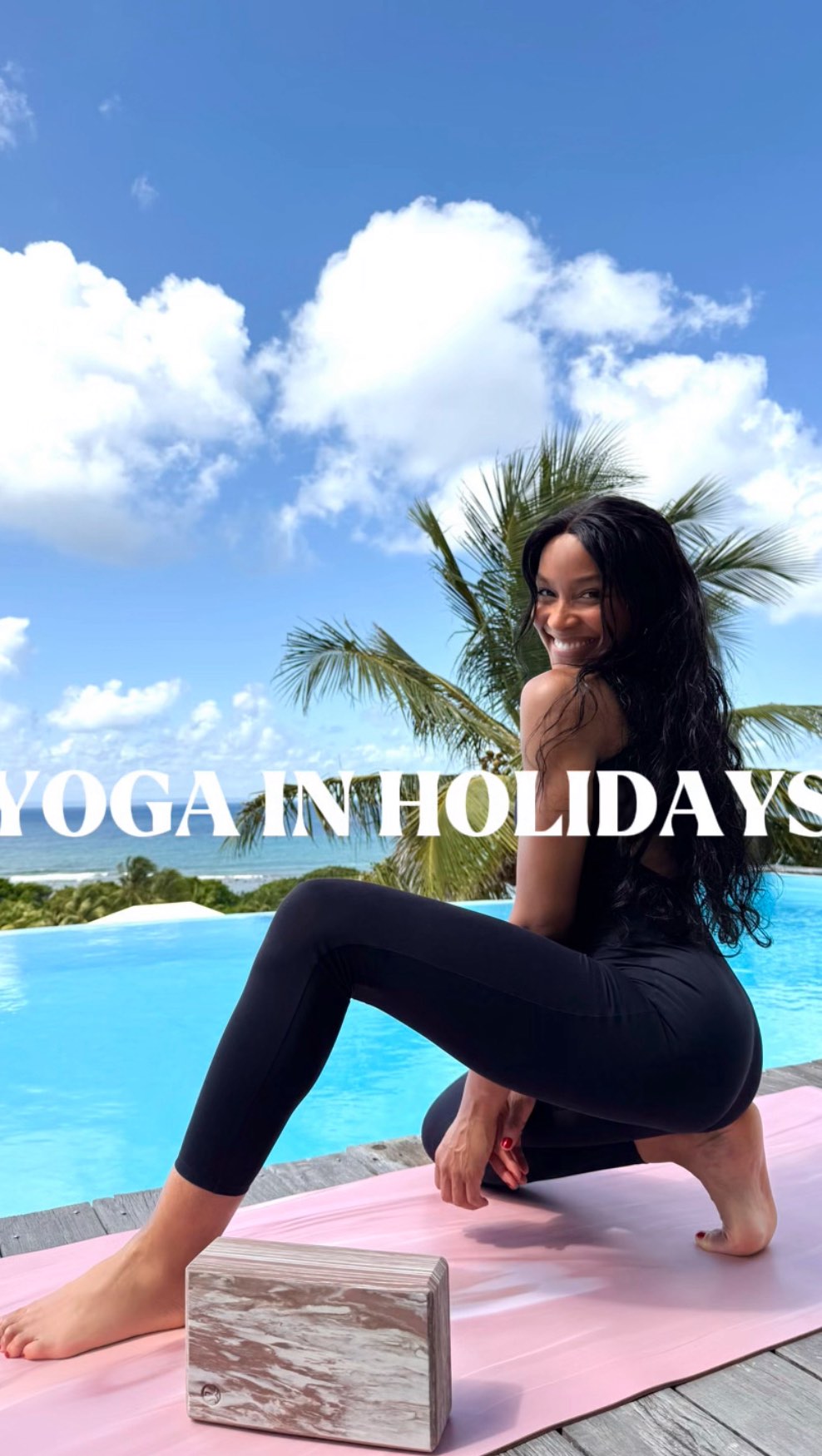 Instagram post by @rivegauchesse for Oysho. Caption reads: Yoga in holidays is the best ❤️

So grateful and....