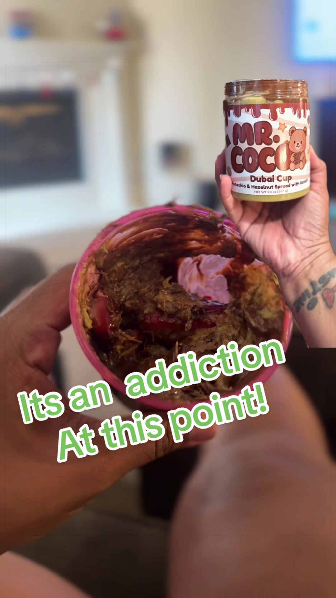TikTok post by @kiki_munoz for Mr Coco. Caption reads: [...] become an absolute addiction! @Mr. Coco....