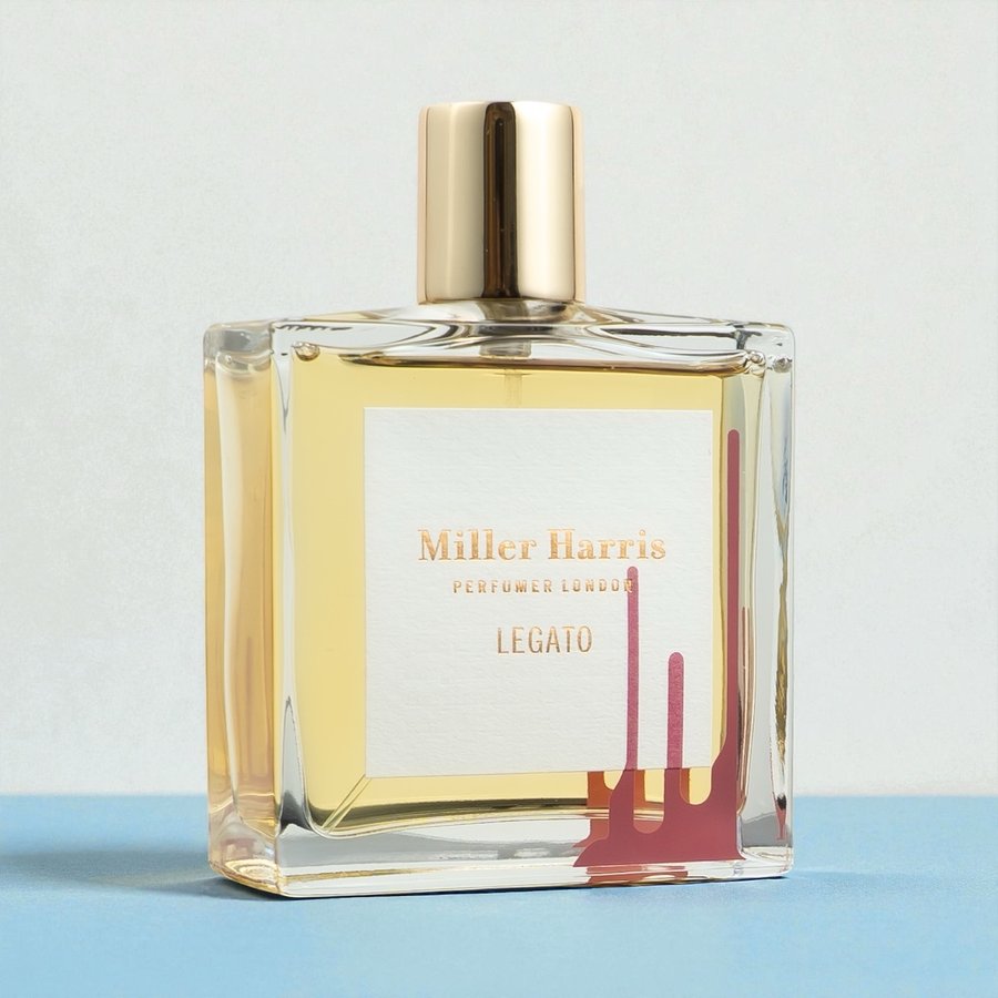 Instagram post by an influencer for Miller Harris. Caption reads: Legato by @millerharris isn’t like most Miller....