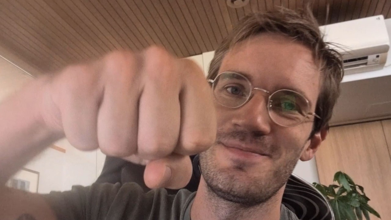 YouTube post by @PewDiePie for Saily. Caption reads: Thanks for 15 years.
