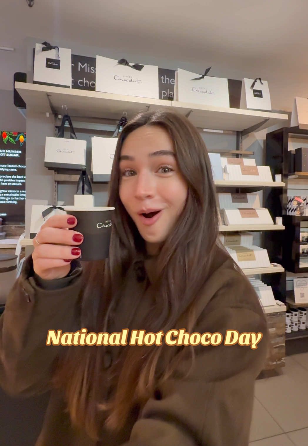TikTok post by @leahwatki for Hotel Chocolat. Caption reads: [...] January!! be sure to head down to @Hotel....
