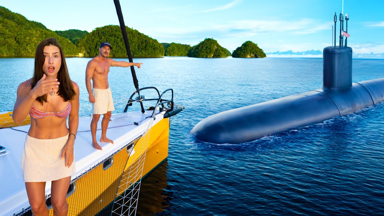 YouTube post by @SailingLaVagabonde for Penguin. Caption reads: TAKEN Aboard a Nuclear Submarine! (Full Tour and....