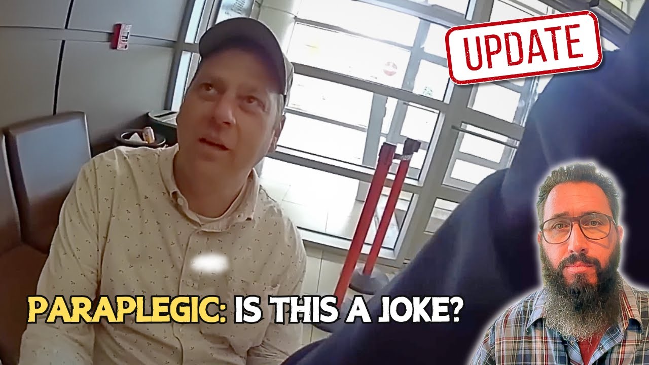 YouTube post by @thecivilrightslawyer for Rocket Money. Caption reads: UPDATE! Cops Arrest Paraplegic in Wheelchair for....