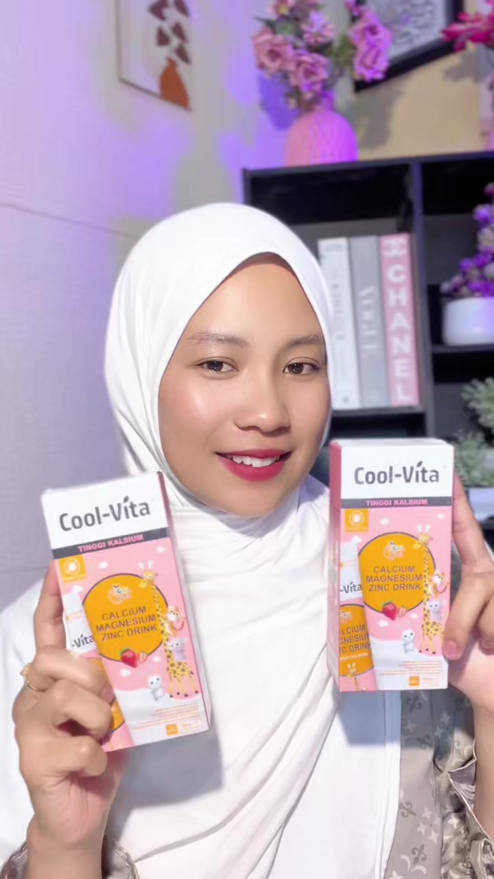 TikTok post by @raninuraeni143 for Coolvita. Caption reads: @Coolvita Indonesia #coolvita #calmagzincdrink....