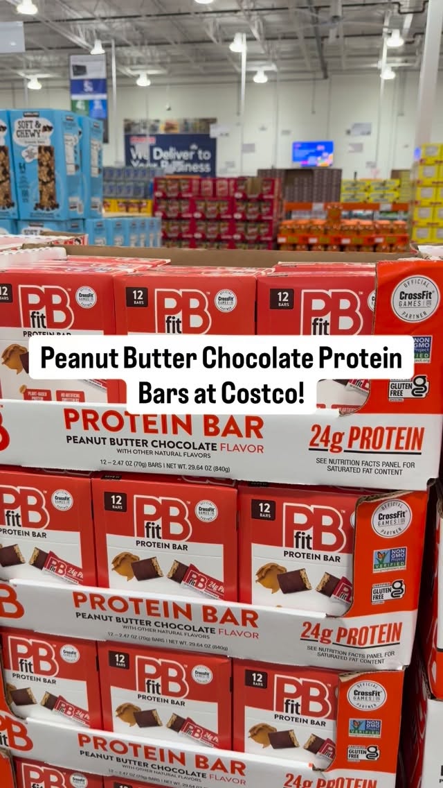 Instagram post by @costcohotfinds for PBfit. Caption reads: 🤤 I’m already on my second box! @pbfit Protein....