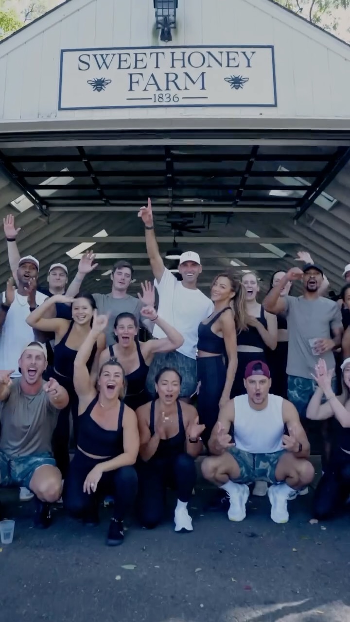 Instagram post by @sweet.honeyfarm for Rhone. Caption reads: A day well spent at @sweet.honeyfarm with....