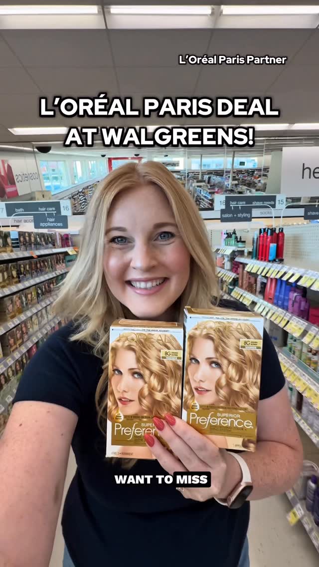 Instagram post by @txfrugalfinds for Walgreens. Caption reads: Score $8 off two of your favorite @lorealparis....