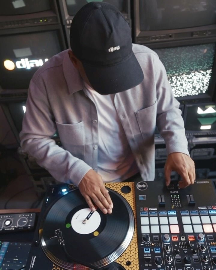 Instagram post by @djangelouk for Apple Music. Caption reads: [...] in Amsterdam 🇳🇱 in partnership with....