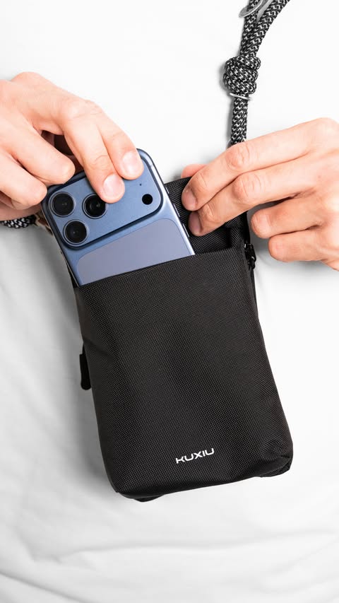 Instagram post by @edc_tech_ for KUXIU. Caption reads: This @kuxiutech Bag is such a cool piece of....