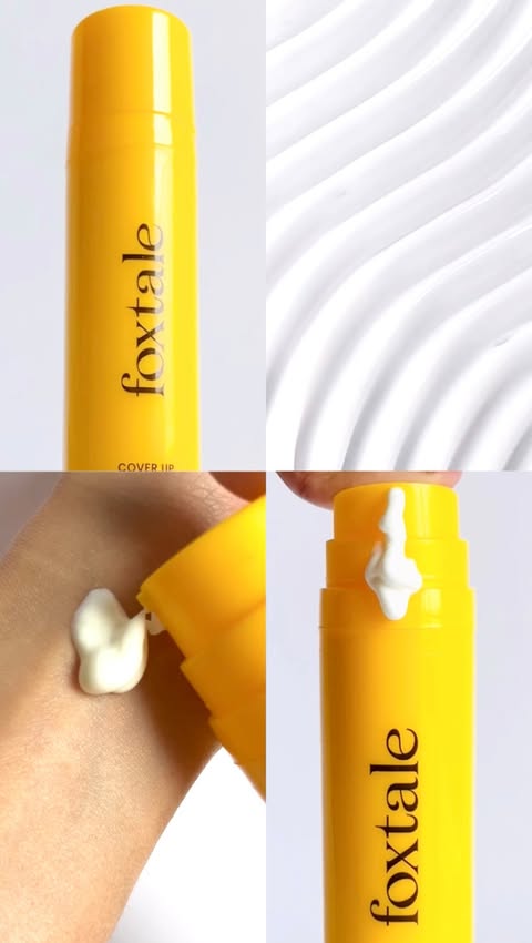 Instagram post by @ugc_with_sasha for Foxtale. Caption reads: @foxtaleskin Dewy Sunscreen with SPF 70 & PA++++....
