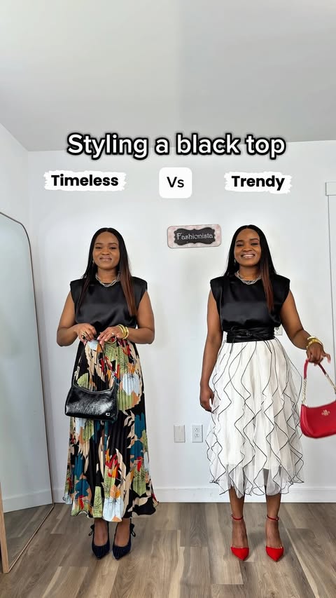 Instagram post by @yourgirlbelz for Chicwish. Caption reads: Timeless or trendy?🎀 Wearing @chicwish Same black....