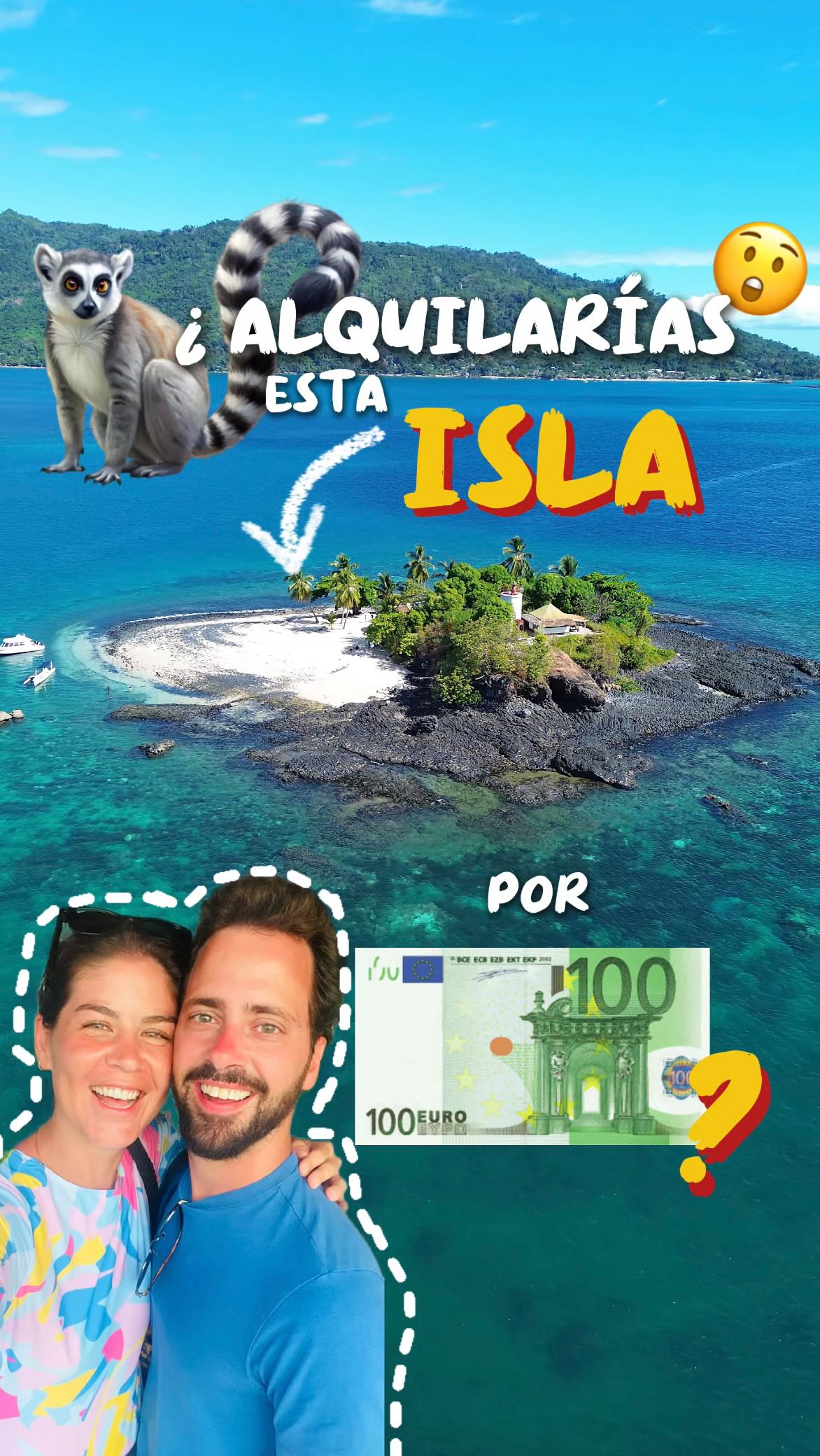 Instagram post by @traveltipforyou for Saily. Caption reads: ¿ALQUILARÍAS ESTA ISLA POR 100€? 😱🏝️

Se trata....