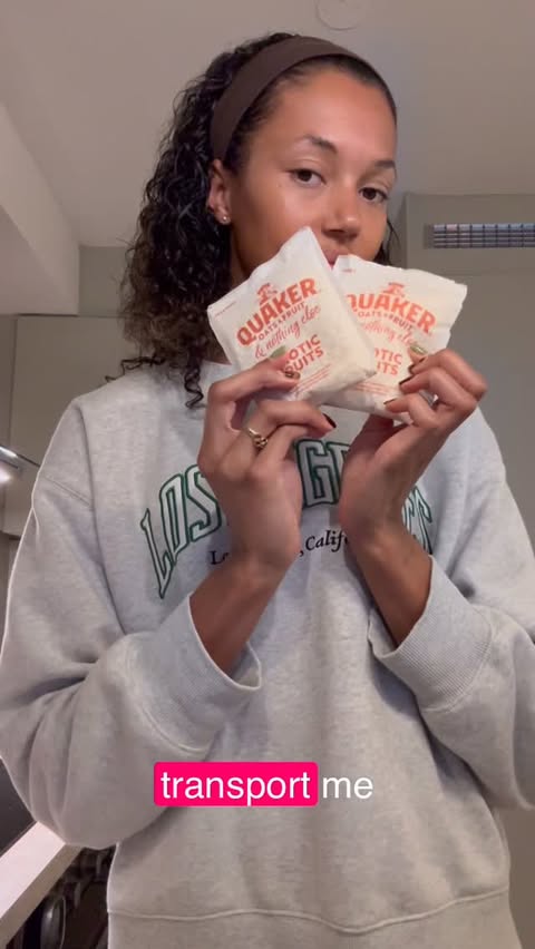 Instagram post by @morganalexandralake for Quaker Oats. Caption reads: [...] for my winter commute with a bowl of....