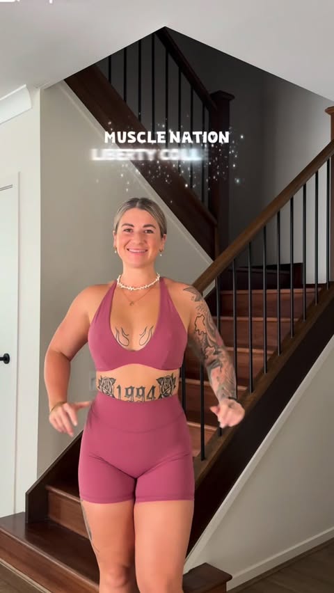 Instagram post by @_elliewilsonfitness__ for Muscle Nation. Caption reads: [...] 23.01.26 

New Liberty Collection By....