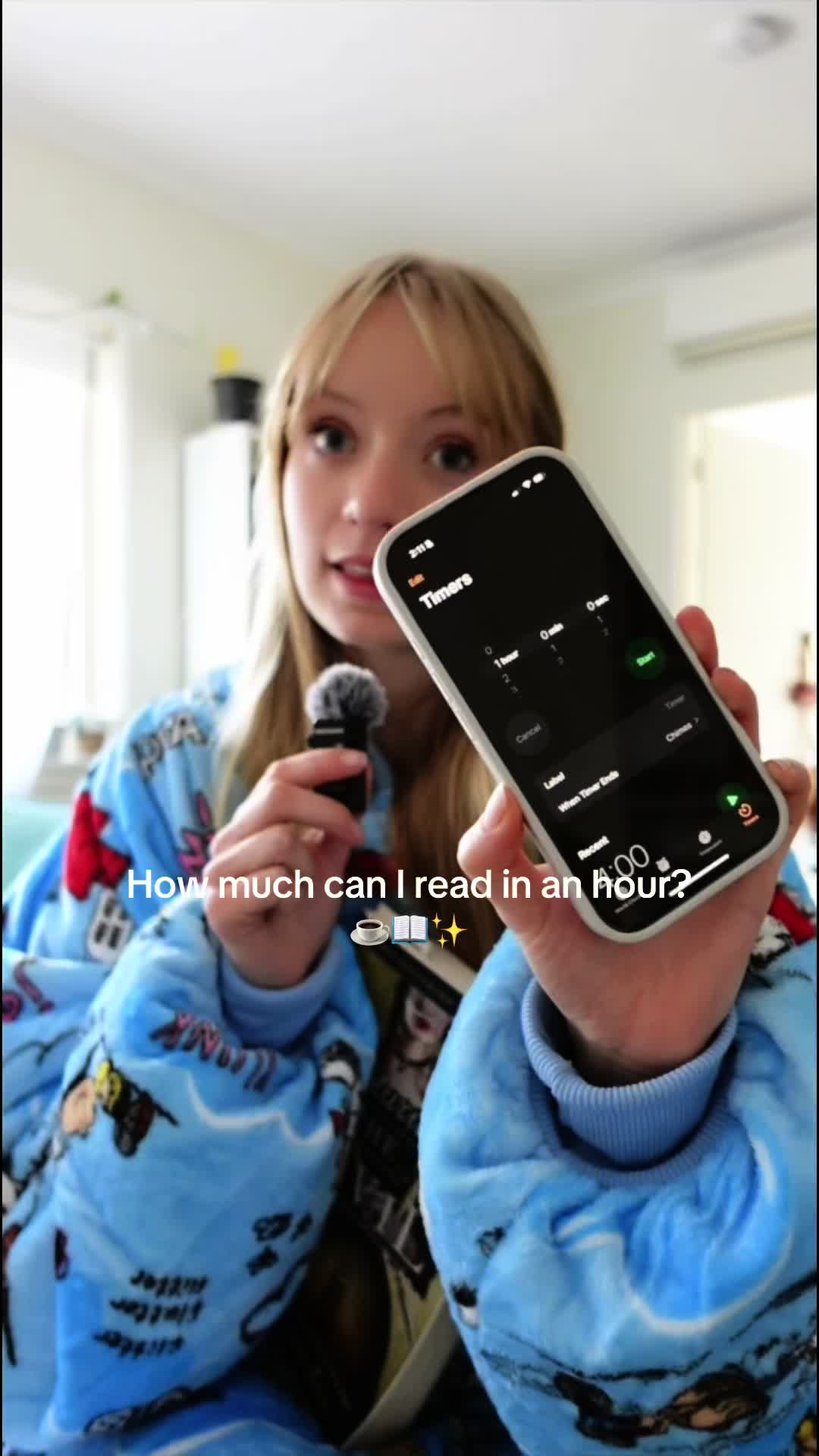 TikTok post by @freyvalerio for The Oodie. Caption reads: #gifted how much can I read in an hour? Ft. @The....