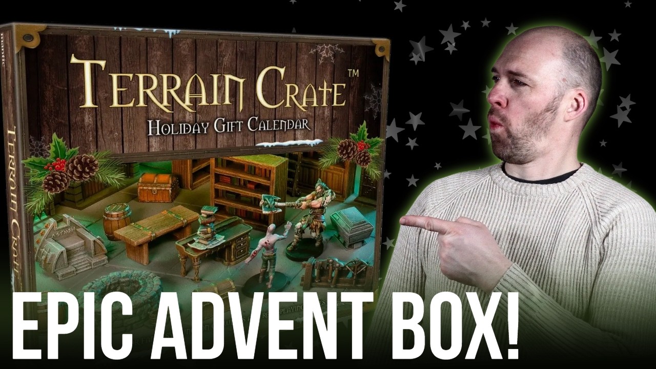 YouTube post by @PeachyTips for The Army Painter. Caption reads: Probably the BEST Advent Calendar EVER?!.