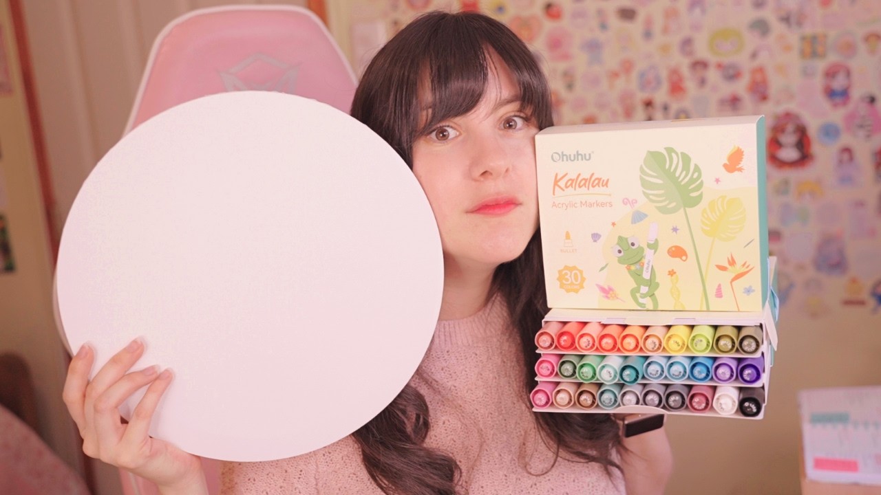 YouTube post by @piyoasdf for Ohuhu. Caption reads: [...] for the first time using two sets of 60....