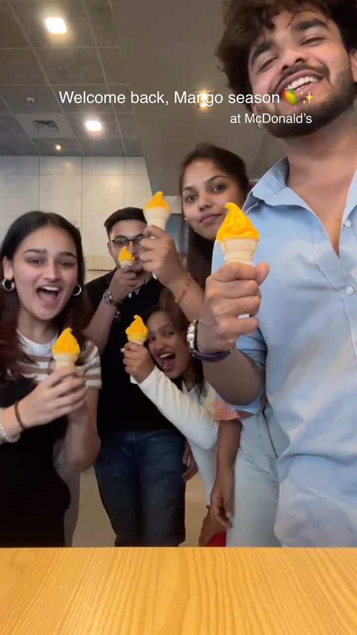 Instagram post by @_pri_gaikwad for McDonald's India. Caption reads: Finally Mango season is....