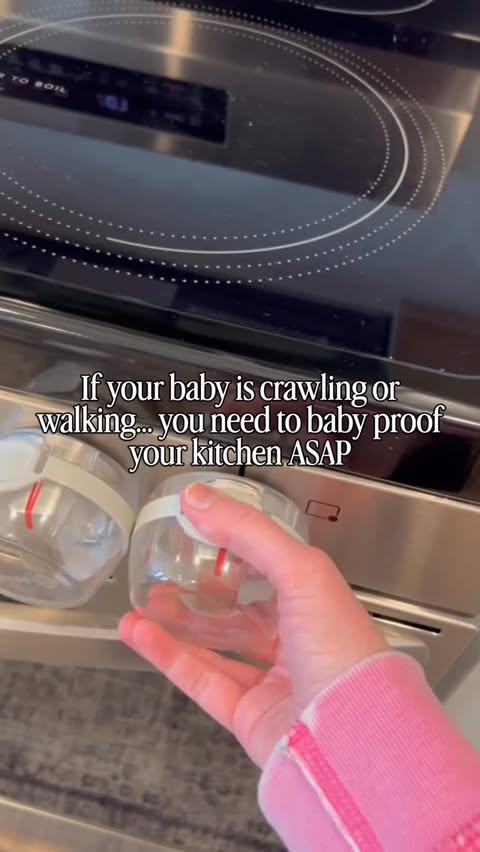 Instagram post by @courtandwhit for Safety 1st. Caption reads: Baby proofing the kitchen was at the top of my....