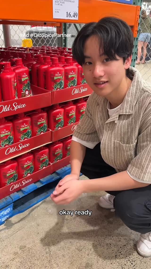Instagram post by @mitz_tiang for Old Spice. Caption reads: As a mom with 3 boys in the family, this Costco....