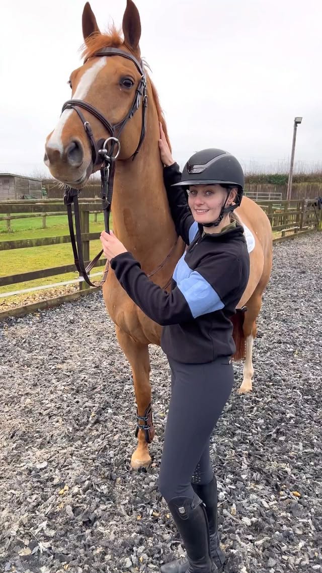 Instagram post by @teganjonesequestrian for Pomme. Caption reads: J'adore💗 Outfit @wearepomme ✨️ I'm LOVING this....