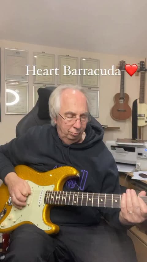 Instagram post by @oldgreyguitarist for Thomann. Caption reads: [...] track❤️If you wish to buy anything from....