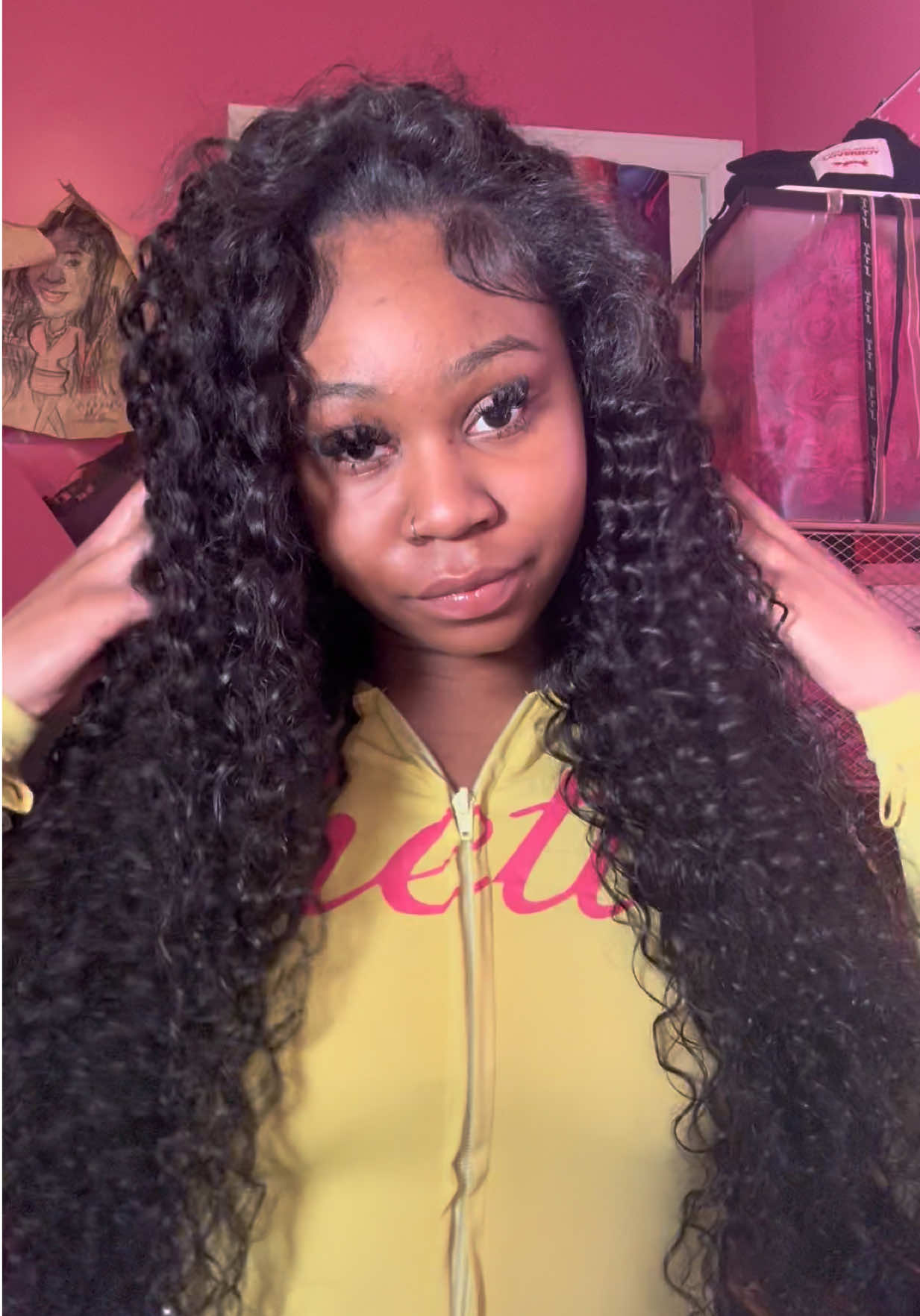 TikTok post by @bhodgyalcecee for Curlyme. Caption reads: can’t go wrong with a half wig💕 @CURLYME HAIR....