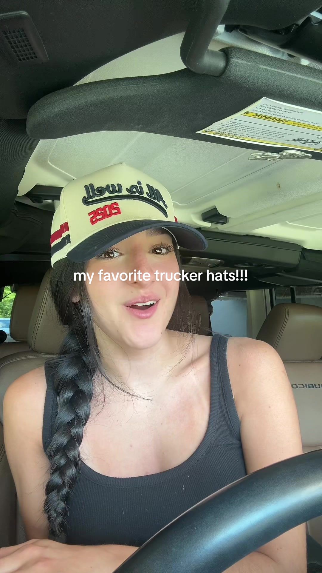 TikTok post by @avery.saldivar for KenzKustomz. Caption reads: My fav trucker hats from @KenzKustomz 🤩🤩 use my....