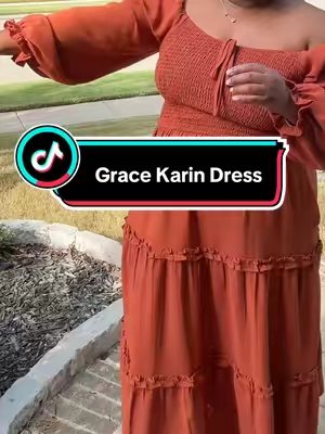 TikTok post by @1_shan for Grace Karin US Shop. Caption reads: It’s almost fall y’all. This color this fit this....