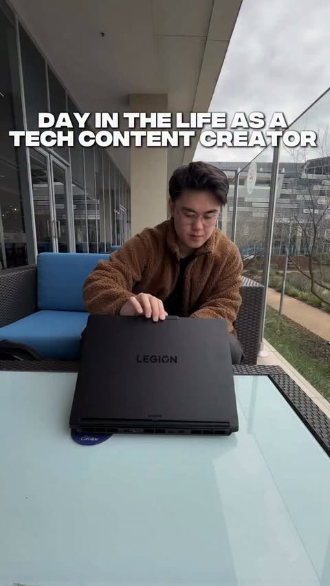 Instagram post by an influencer for Lenovo Australia & New Zealand. Caption reads: A full day of content creation starts with one....