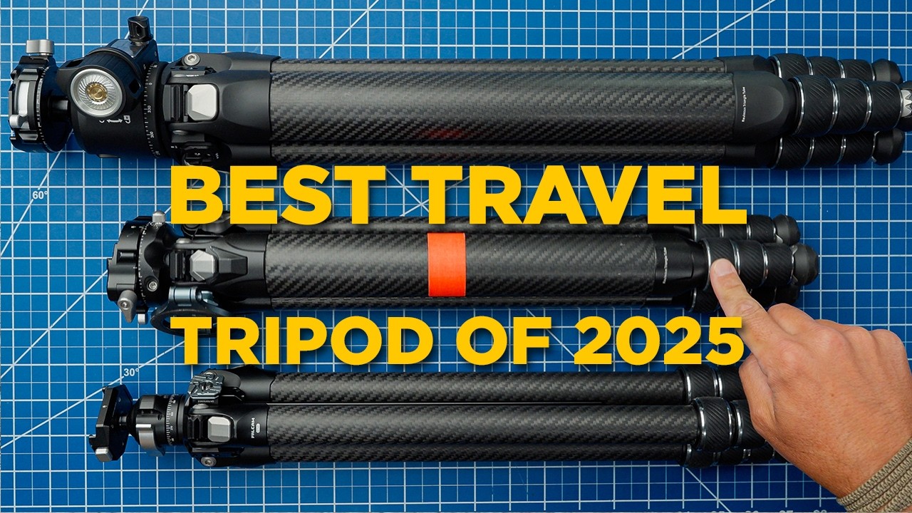 YouTube post by @DavidManningvlog for Kondor Blue. Caption reads: Don't Buy the Wrong Travel Tripod! Best of 2025.