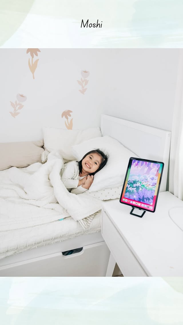 Instagram post by @myinjenuity for Moshi Kids. Caption reads: [...] with my toddler, but thanks to....