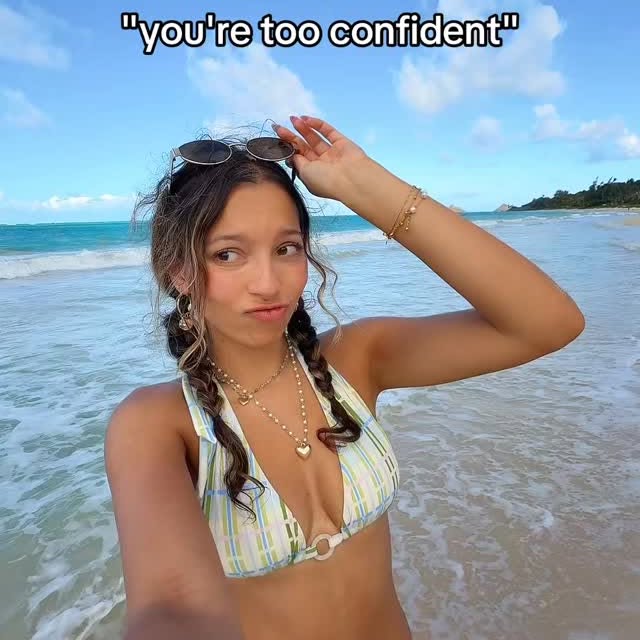 Instagram post by @niki_patton for BLACKBOUGHSWIM. Caption reads: being confident ≠ being full of yourself....