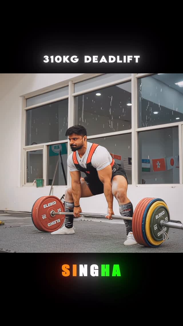 Instagram post by @singha__10 for MuscleBlaze. Caption reads: 310 kgs done , we move forward now. Step by step.....