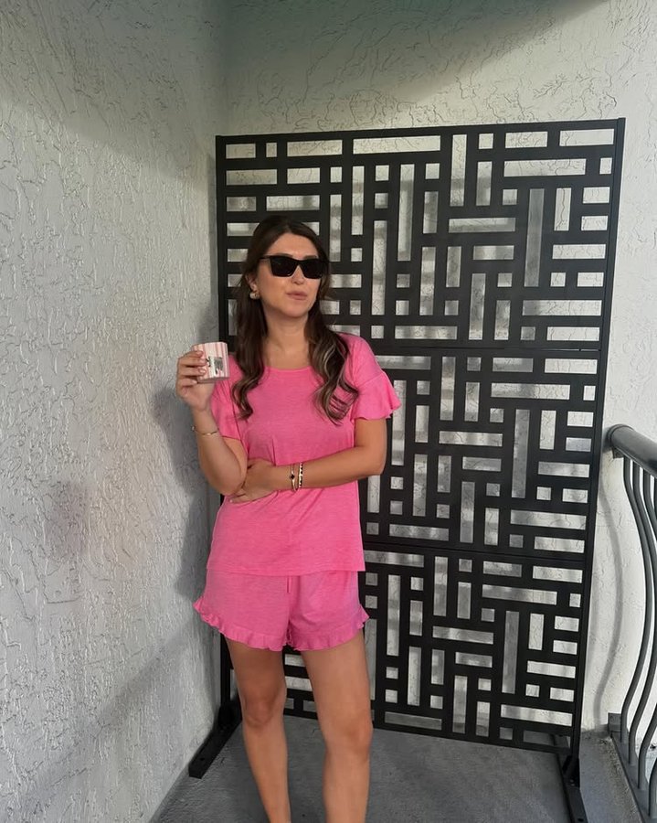 Instagram post by an influencer for Ekouaer Sleepwear. Caption reads: The @ekouaerofficial pajama set offers comfort and....
